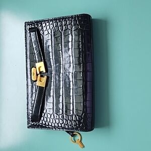 Tory Burch -Double Lee Embossed Leather clutch